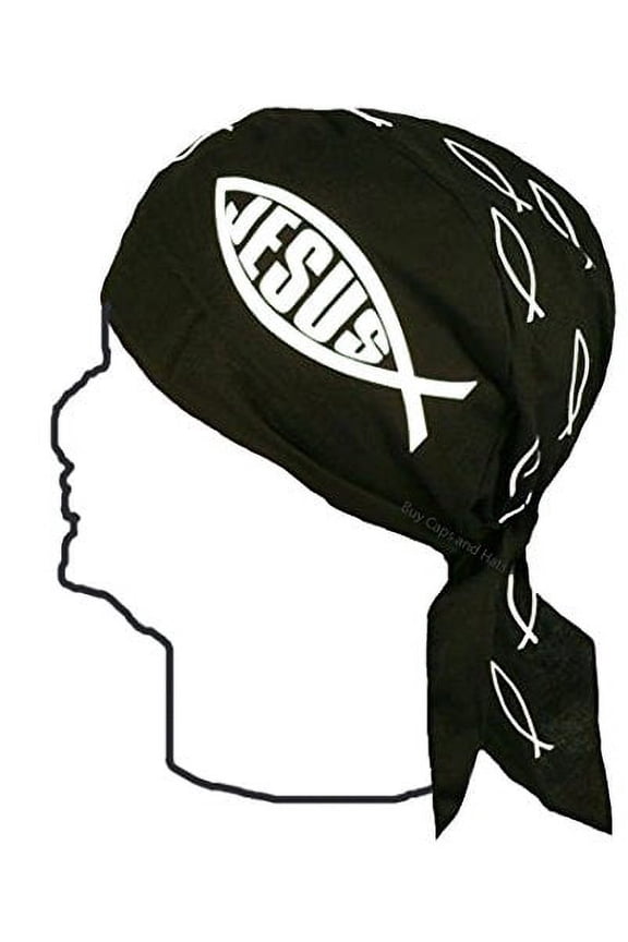 Christian Skull Cap with SWEATBAND Jesus Doo Rag Christianity Symbol