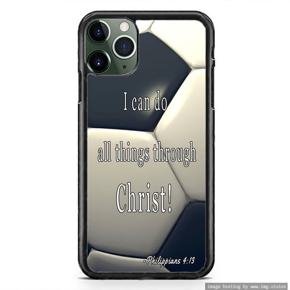 Christian Soccer Futbol Case Bible Verse Slim Shockproof Hard Rubber Custom Cover For iPhone 15