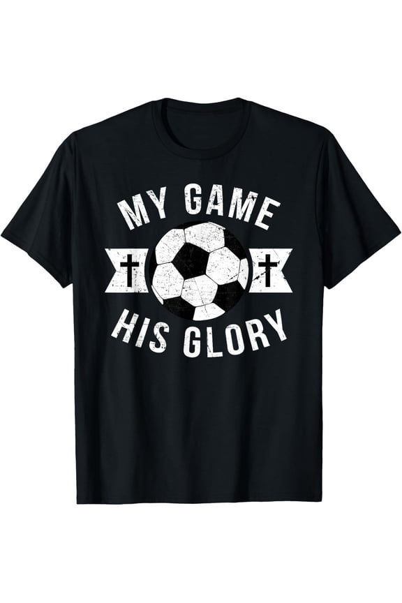 Christian Soccer Gifts Teen Boys Girls Sayings Phrases Cross T-Shirt