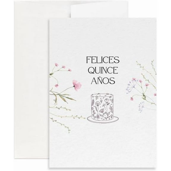Christian Spanish Card for Quinceaera | Felices Quince Aos Birthday Card for 15 Year Old