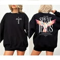 thumbnail image 1 of Christian “Speak the Name of Jesus” Pullover – Spiritual Sweatshirt with Wings Graphic for Faith-Filled Women, 1 of 6