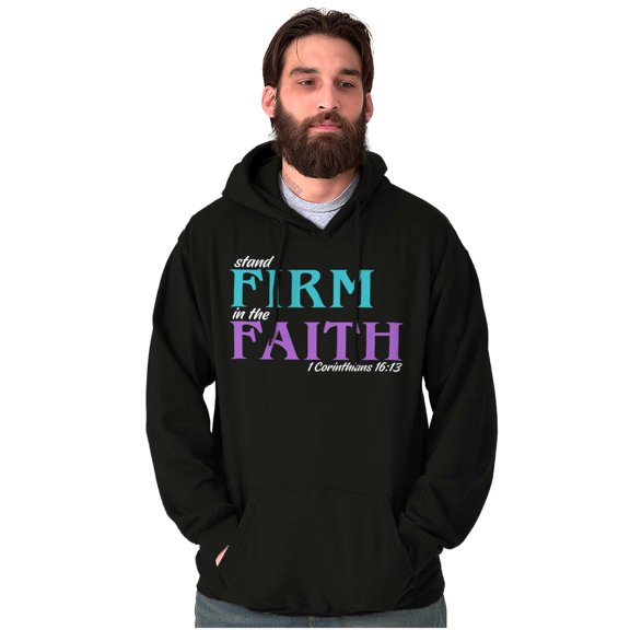 Christian Stand Firm in the Faith Unisex Plus Fleece Graphic Hoodie Brisco Brands 3X