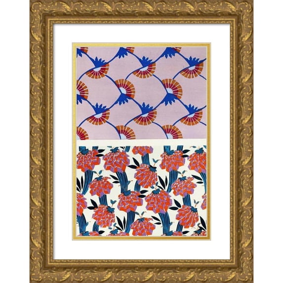 Christian Stoll 11x14 Gold Ornate Wood Frame and Double Matted Museum Art Print Titled - Articles of Jewelry for the Flat Pl 11 (1920)