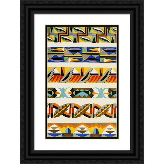 Christian Stoll 13x18 Black Ornate Wood Framed Double Matted Museum Art Print Titled - Articles of Jewelry for the Flat Pl 03 (1920)