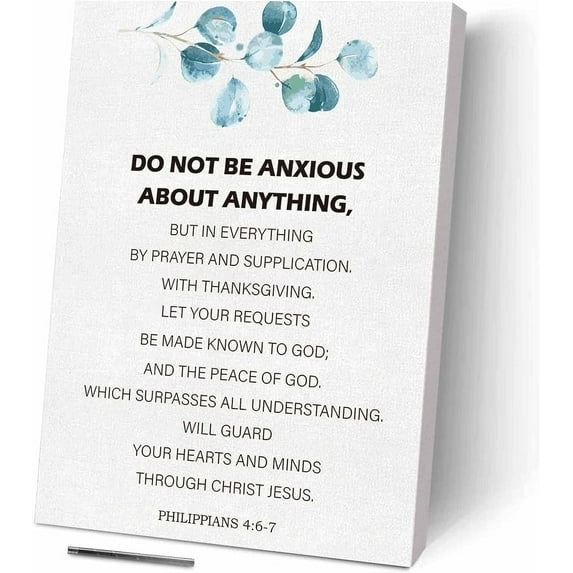 Christian Stress Relief Gifts for Women - Do Not Be Anxious About Anything Quotes Wall Art - Encouragement Gifts for Women to Relief Anxiety, Uplifting Gifts, Therapist Office Decor