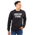 thumbnail image 1 of Christian Strong Religious Faith Plus Size Long Sleeve Graphic Tee Shirt Brisco Brands 2X, 1 of 5