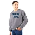 thumbnail image 1 of Christian Strong Religious Faith Unisex Plus Fleece Graphic Sweatshirt Brisco Brands 4X, 1 of 5