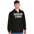 thumbnail image 1 of Christian Strong Religious Faith Unisex Fleece Graphic Zip Up Hoodie Brisco Brands 2X, 1 of 5