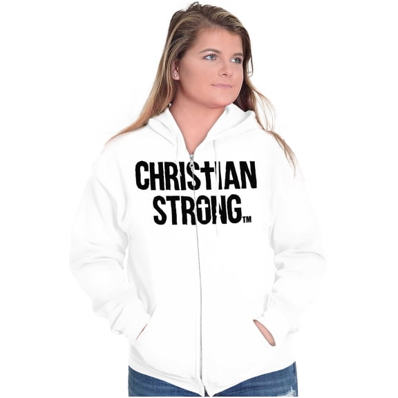 Christian Strong Religious Faith Zip Up Hoodie Men's Women's Brisco Brands M