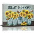 thumbnail image 1 of Christian Sunflower Wall Art Religious Sunflower Pictures Wall Decor Scripture Bible Verses Canvas Artwork Painting Hummingbird Framed Poster Print for Home Living room Bedroom Bathroom Office, 1 of 6