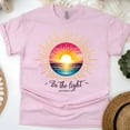 thumbnail image 1 of Christian Sunrise Graphic T-Shirt Be the Light Matthew 5:14, Light Pink, Size XL, 1 of 6