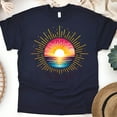 thumbnail image 1 of Christian Sunrise Graphic T-Shirt Be the Light Matthew 5:14, Navy, Size 3XL, 1 of 6
