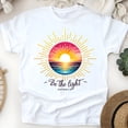 thumbnail image 1 of Christian Sunrise Graphic T-Shirt Be the Light Matthew 5:14, White, Size M, 1 of 6