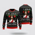 thumbnail image 1 of Christian Sweater, Birthday Jesus Ugly Christmas Sweater, Jesus Christmas Sweater, Jesus Saves Shirt, 1 of 2