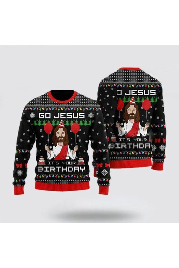 Christian Sweater, Birthday Jesus Ugly Christmas Sweater, Jesus Christmas Sweater, Jesus Saves Shirt