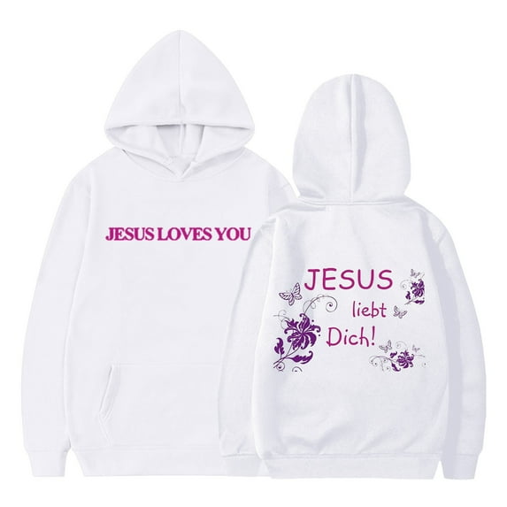 Christian Sweatshirt Baby Faith Over Fear Hoodie Jesus Loves You Sweatshirt Warm and Cozy Hooed Jacket Fall Winter Coat Outerwear Christian Gift for Little Boys Girls