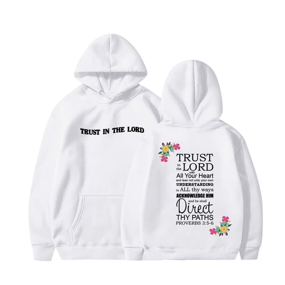 Christian Sweatshirt Baby Trust in The Lord Letter Print Hoodies Jesus Pullover Sweater Casual Jacket Tops Matching Baby And Toddler Outfits Christmas Gifts for Toddler Kids Boys Girls