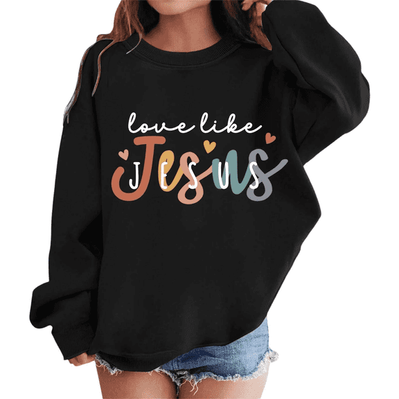 Christian Sweatshirt for Women, Faith Graphic Crewneck Pullover