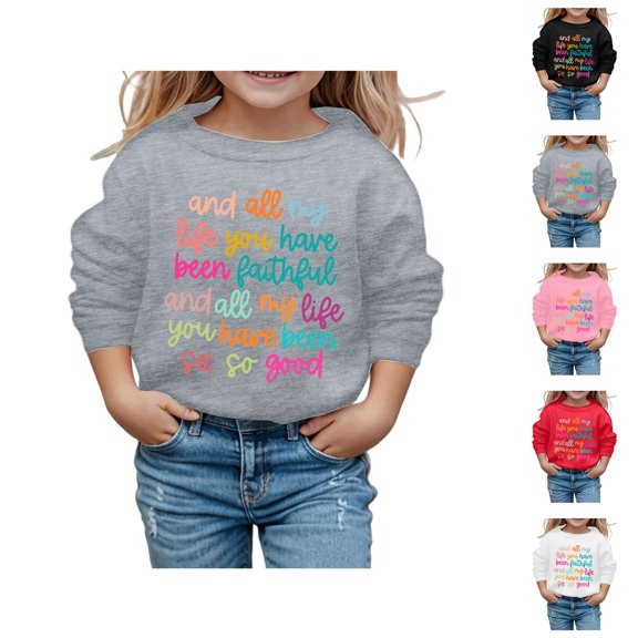 Christian Sweatshirts for Girl And All My Life You Have Been Faithful Long Sleeve Crewneck Sweatshirt Pullover Tops