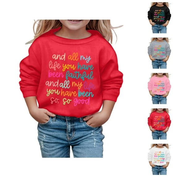 Christian Sweatshirts for Girl And All My Life You Have Been Faithful Long Sleeve Crewneck Sweatshirt Pullover Tops