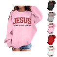 thumbnail image 1 of Christian Sweatshirts for Girls Jesus The Way The Truth The Life Cute Graphic Crewneck Sweatshirt Pullover Tops, 1 of 5