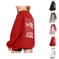 thumbnail image 1 of Christian Sweatshirts for Girls What A Friend We Have In Jesus Cute Graphic Crewneck Sweatshirt Pullover Tops, 1 of 7