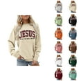 thumbnail image 1 of Christian Sweatshirts for Women 2025 Jesus The Way The Truth The Life Sweatshirt Long Sleeve Crewneck Pullover Tops, 1 of 5