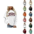 thumbnail image 1 of Christian Sweatshirts for Women 2025 Jesus The Way The Truth The Life Sweatshirt Long Sleeve Crewneck Pullover Tops, 1 of 5