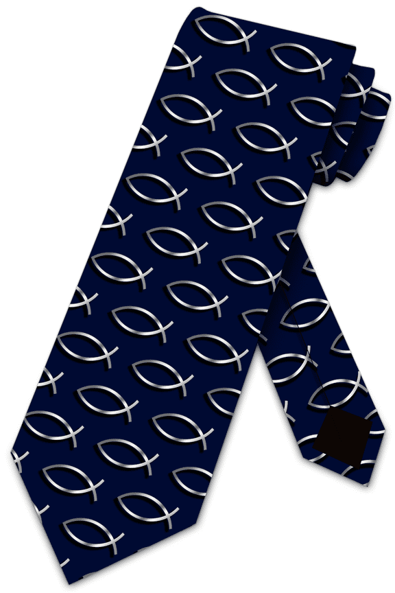 Christian Symbol Ties Faith Neckties Jesus Fish Tie Religious Necktie by Three Rooker
