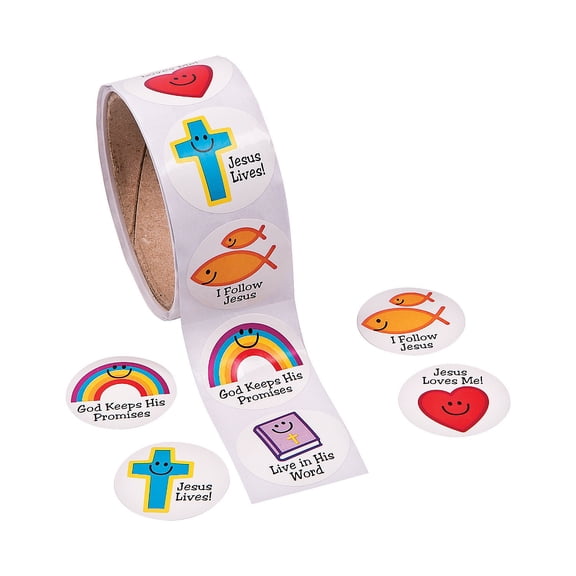Christian Symbols Smiles Roll Sticker - Stationery - 1 Piece