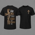 thumbnail image 1 of Christian T-Shirt, Camo Cross Design With Philippians 4:13 Verse, Perfect For Faithful Believers And Outdoorsmen, 1 of 6