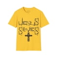 thumbnail image 1 of Christian T Shirt Jesus Saves Celtic Cross 100% Cotton Unisex fit., 1 of 4