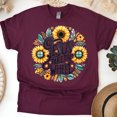 thumbnail image 1 of Christian T-Shirt “Jesus Take the Wheel” with Sunflower Design, Maroon, Size 3XL, 1 of 6