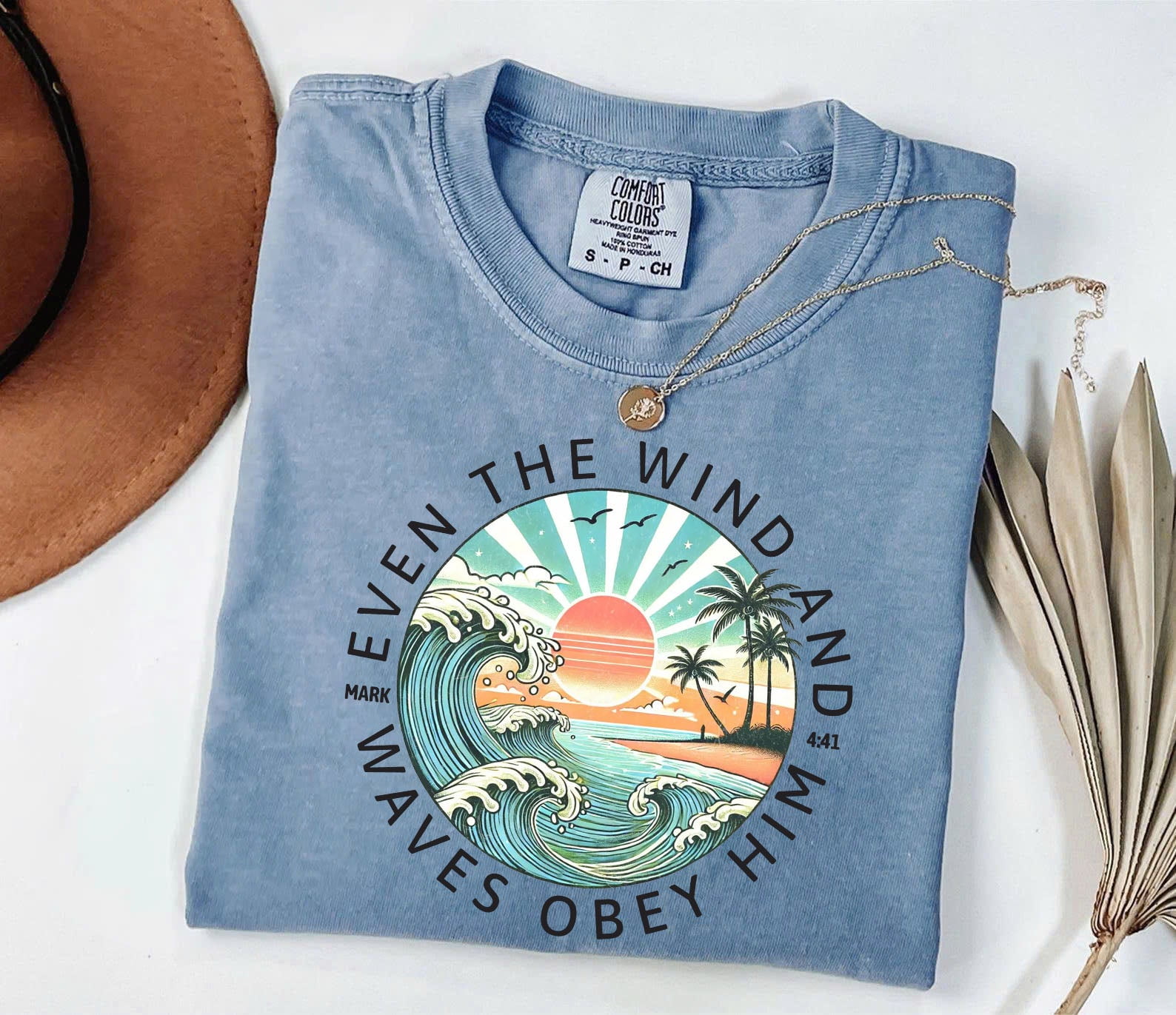 Christian T-Shirt – Matthew 8:27 “Even the Wind & Waves Obey” | Comfort ...