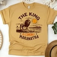 thumbnail image 1 of Christian T-Shirt – The King Is Coming Maranatha Lion of Judah Tee, Gold, Size L, 1 of 6