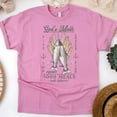 thumbnail image 1 of Christian T-Shirt with God’s Math Five Loaves and Two Fish, Azalea, Size L, 1 of 6