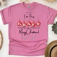thumbnail image 1 of Christian T-Shirt with Grace Ornament Design Titus 2:11, Heliconia, Size XL, 1 of 6