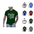 thumbnail image 1 of Christian T Shirts for Men Short Sleeve Crewneck Praise The Lord Bible Verse Graphic Tees Summer Casual T-Shirts, 1 of 4