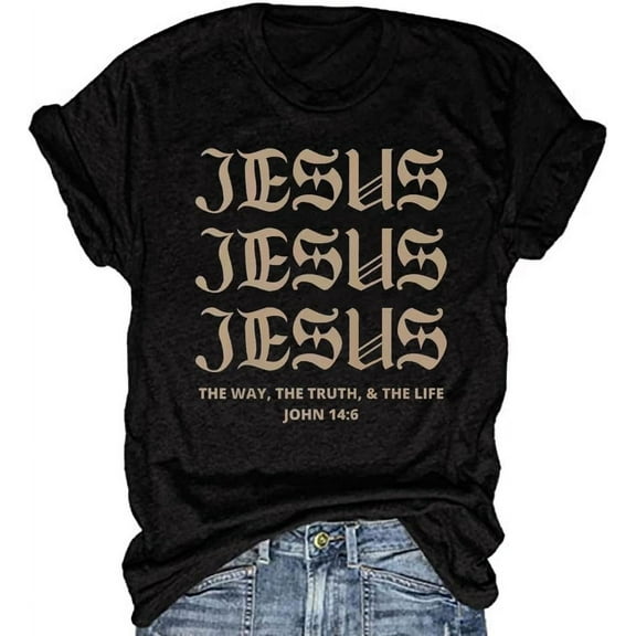 Christian T Shirts for Women Short Sleeve Bible Verse Jesus Shirt Christian Graphic Tees Tops