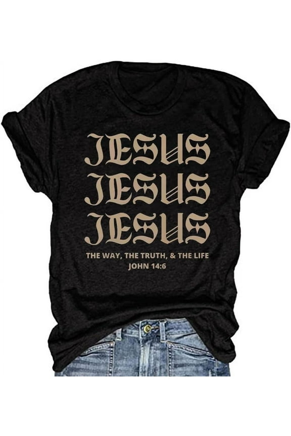 Christian T Shirts for Women Short Sleeve Bible Verse Jesus Shirt Christian Graphic Tees Tops