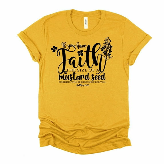 Christian Tee, Faith Size Of A Mustard Seed, Move Mountains Shirt, Christian Unisex S-5XL Hot Trending Shirt, Vintage Birthday Gift
