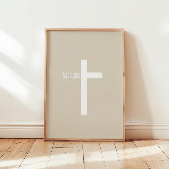 Christian Teen Boy Wall Art Cross Christian Boys All To Jesus Tween Room Decor Bible Verse Baptism For Son, Unframed Canvas 8x10in