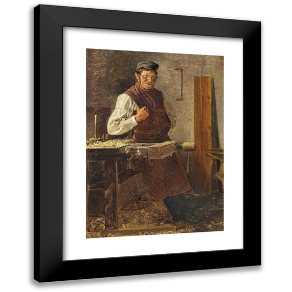Christian Thørrestrup 11x14 Black Modern Framed Museum Art Print Titled - The Village Cutter. Study (1878)
