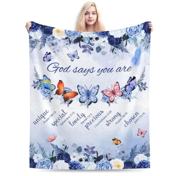 Christian Throw Blanket, Gifts For Men Women, Soft Warm Cozy Lightweight Fleece Throw Blankets Sherpa Fuzzy Stuff For Bed Sofa Couch Chair 40"X30"