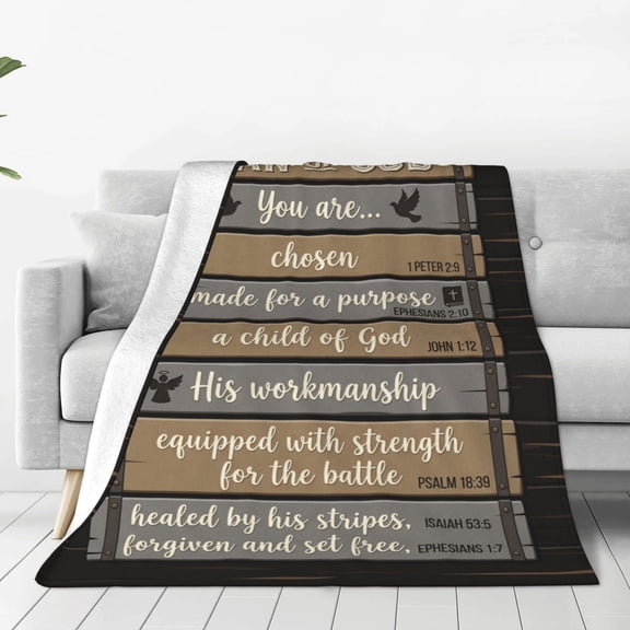 Christian Throw Blanket, Man of God Gift Blanket for Dad, Baptism Birthday Religious Present for Christian Men 50x40