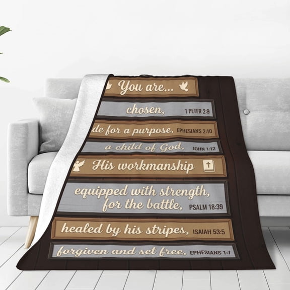 Christian Throw Blanket, Man of God Gift Blanket for Dad, Baptism Birthday Religious Present for Christian Men 50x40