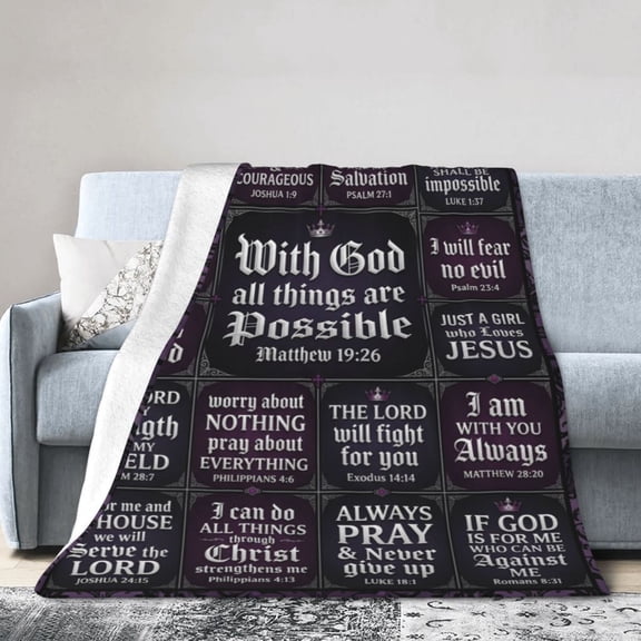 Christian Throw Blanket, Religious Throw Blanket, Bible Faith Design, Inspirational Spiritual Soft Cozy Blanket 50x40