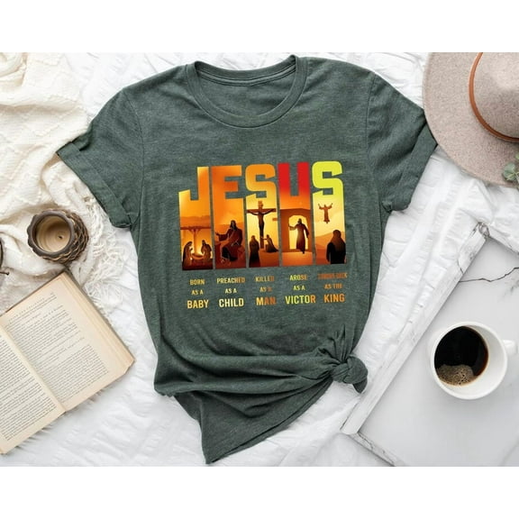 Christian Timeline Graphic Tee: Jesus Christ King - Religious Gift TSHIRT All Size S-5XL