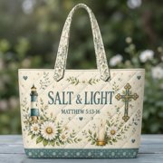 Christian Tote Bag, Salt and Light Matthew 5 13 16 Bible Bag, Faith Tote, Christian Gift for Women
