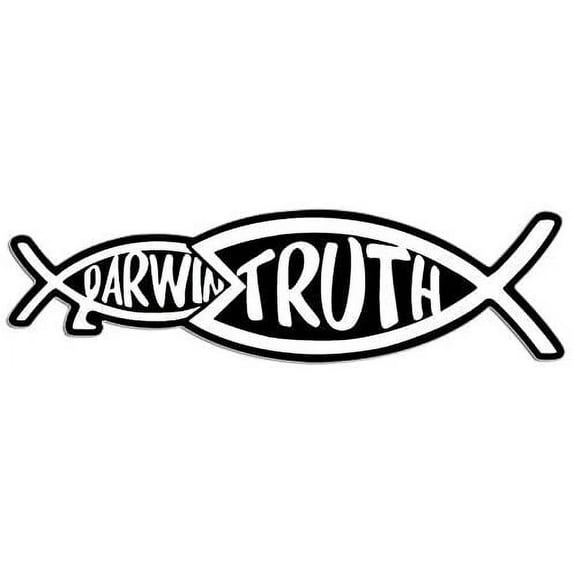Christian Truth Eating Darwin Fish Shaped 3M Reflective sticker| Jesus Christ